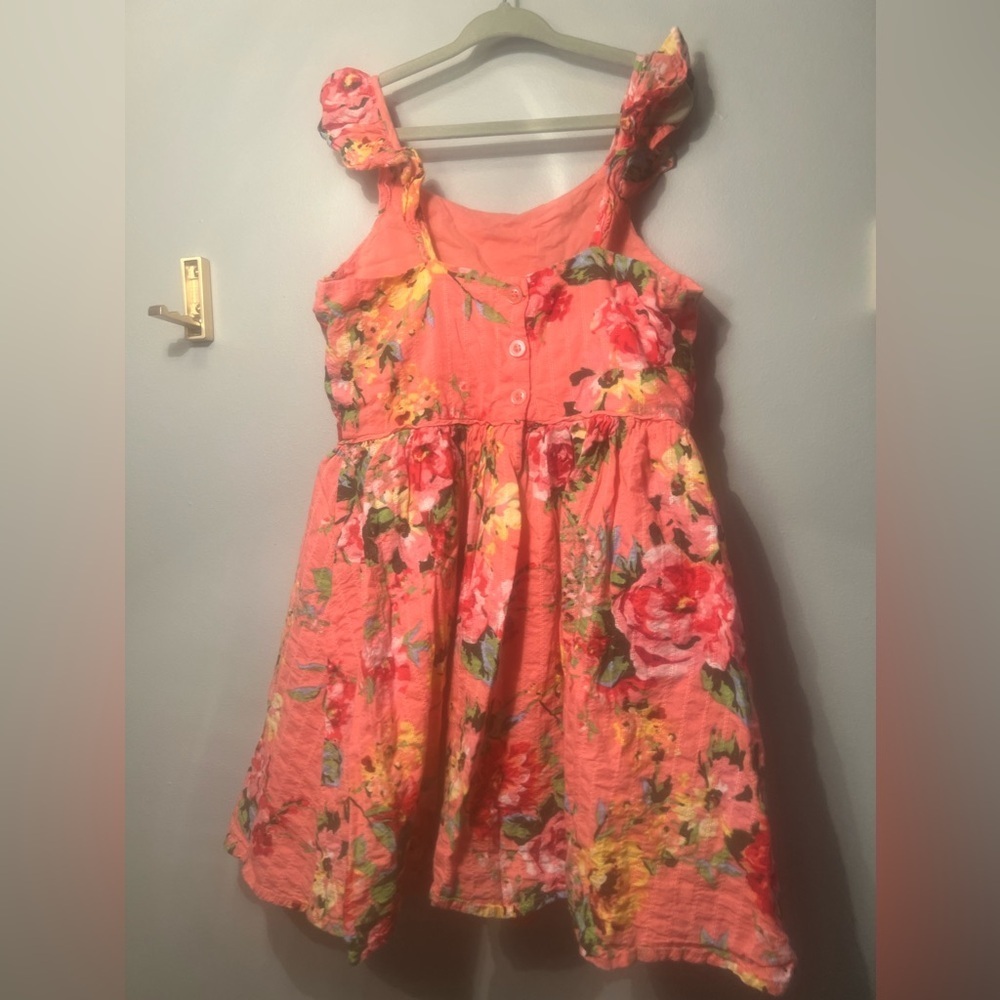 Floral Pink Kids Dress - Picture 2 of 4